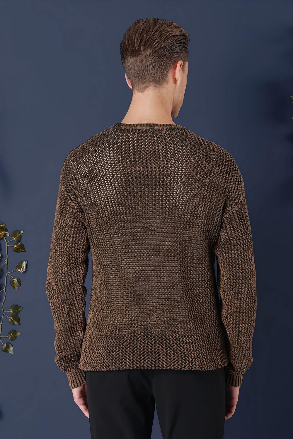TR 862 Slim Fit Kahve Klasik Triko