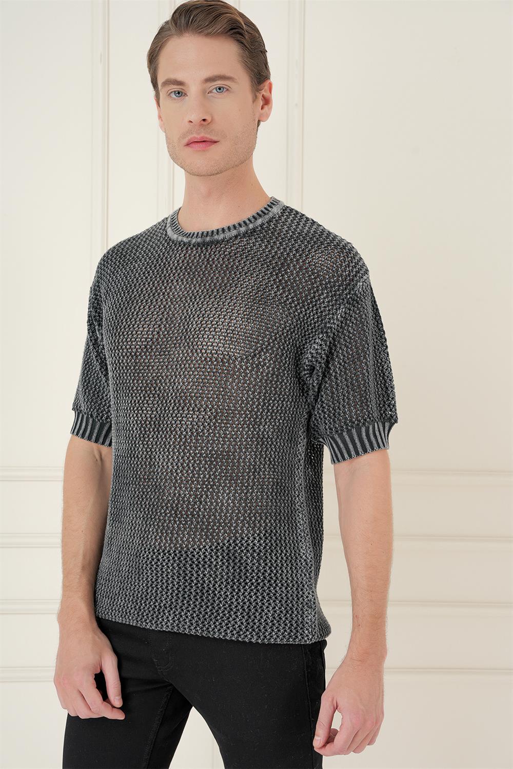 TR 862 Slim Fit Siyah Klasik Triko