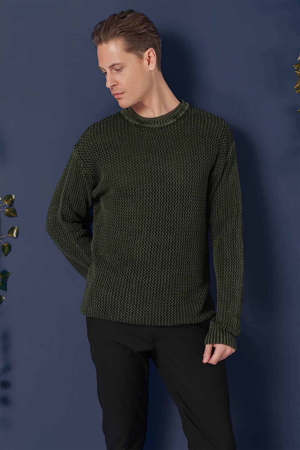 TR 862 Slim Fit Yeşil Klasik Triko