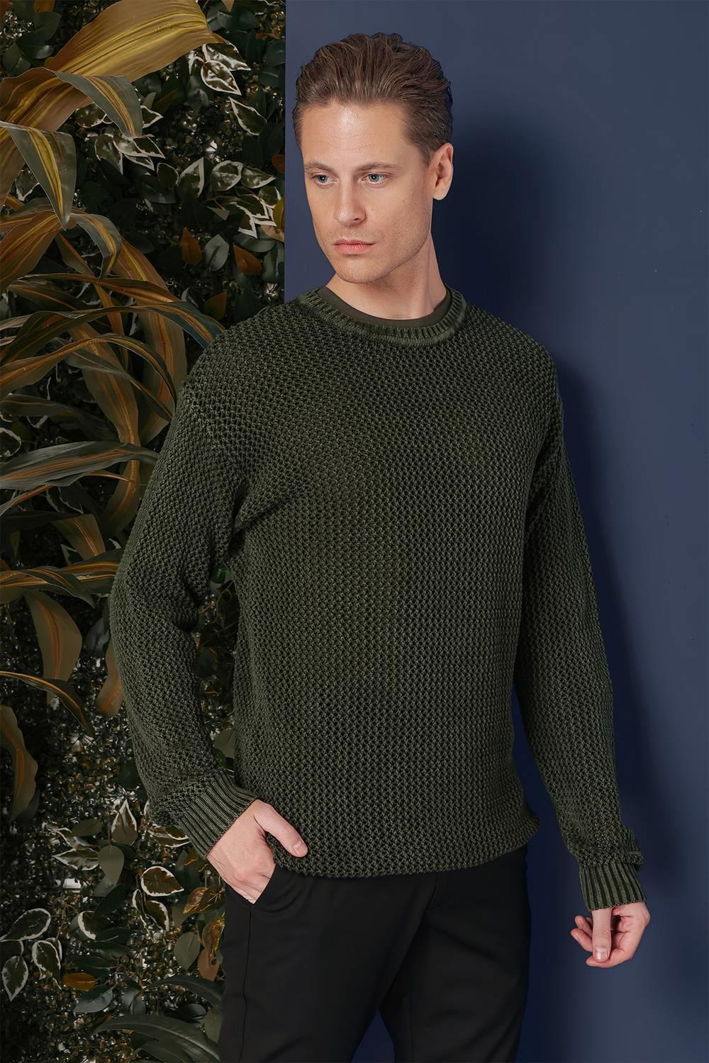 TR 862 Slim Fit Yeşil Klasik Triko