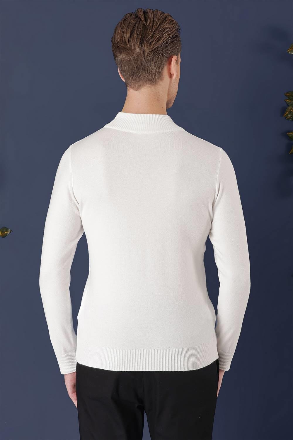 TR 863 Slim Fit Ekru Klasik Triko