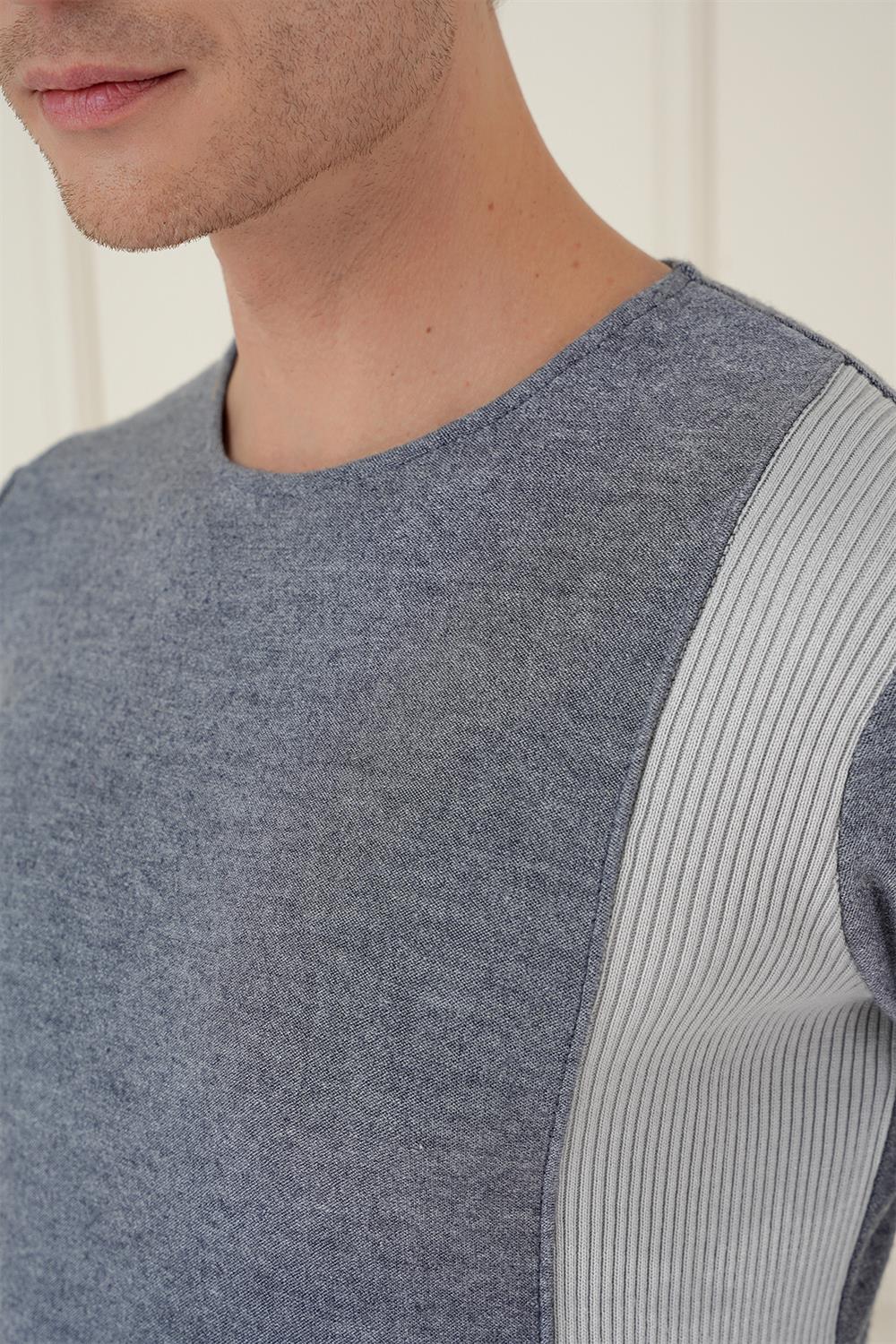 TR 871 Slim Fit İndigo Klasik Triko