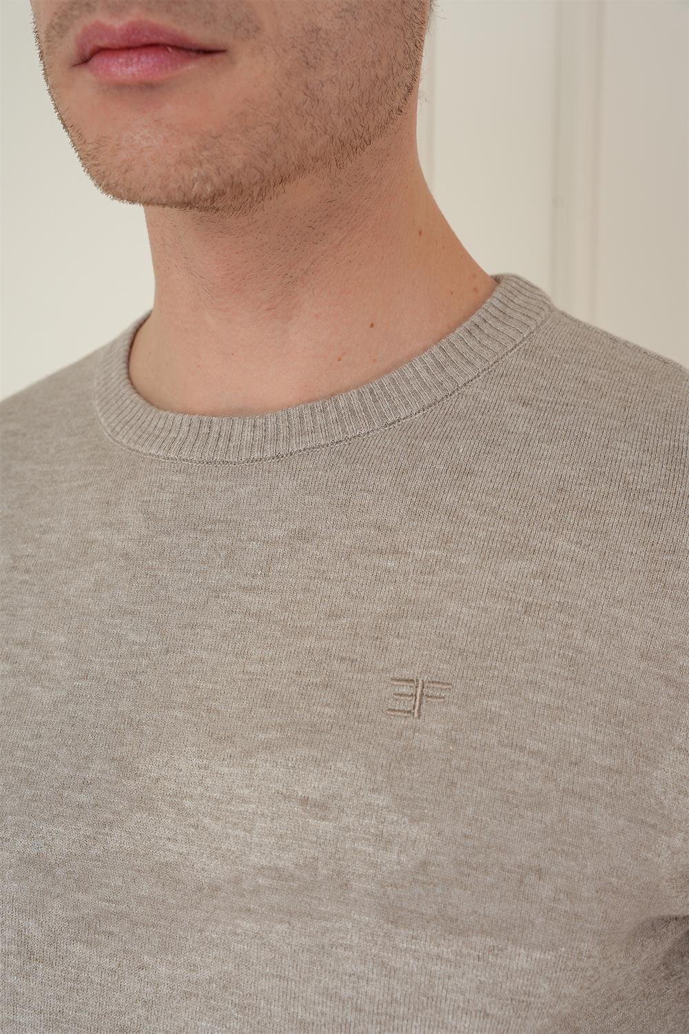 TR 875 Slim Fit Taş Klasik Triko