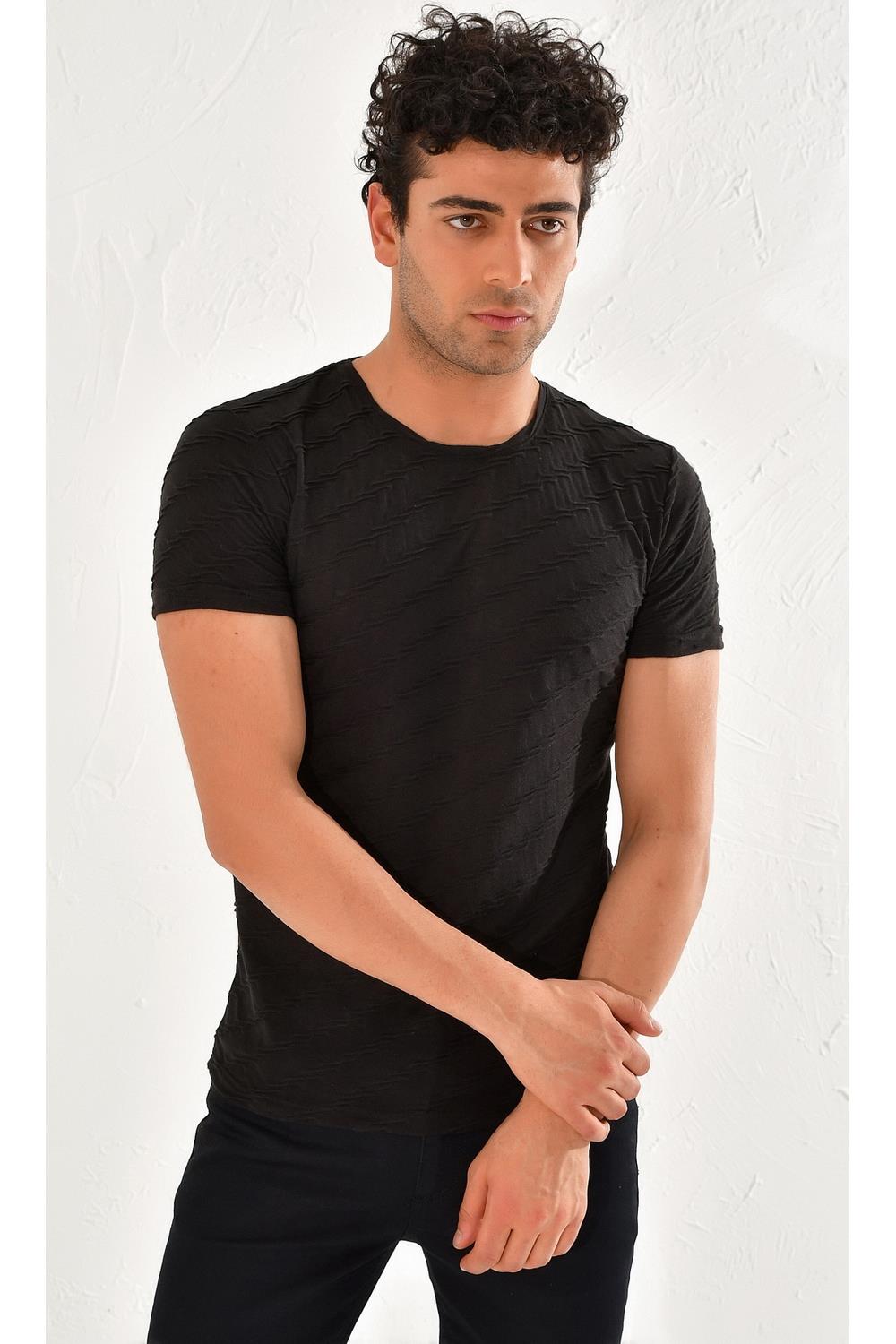TS 761 Slim Fit Siyah Spor T-Shirt