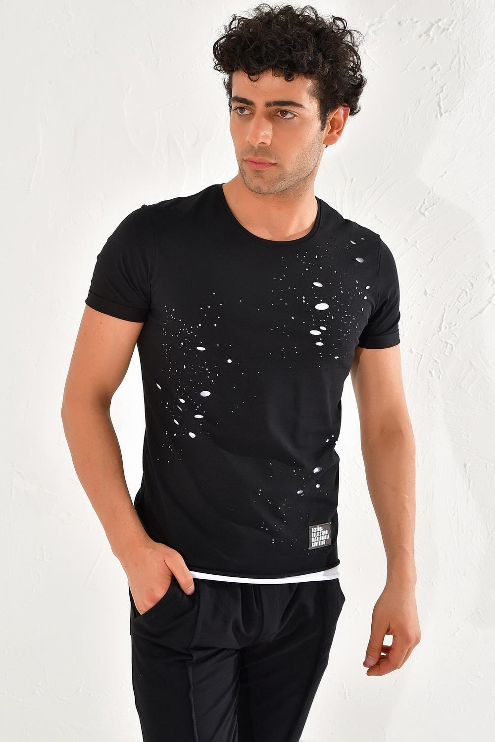 TS 764 Slim Fit Siyah Spor T-Shirt