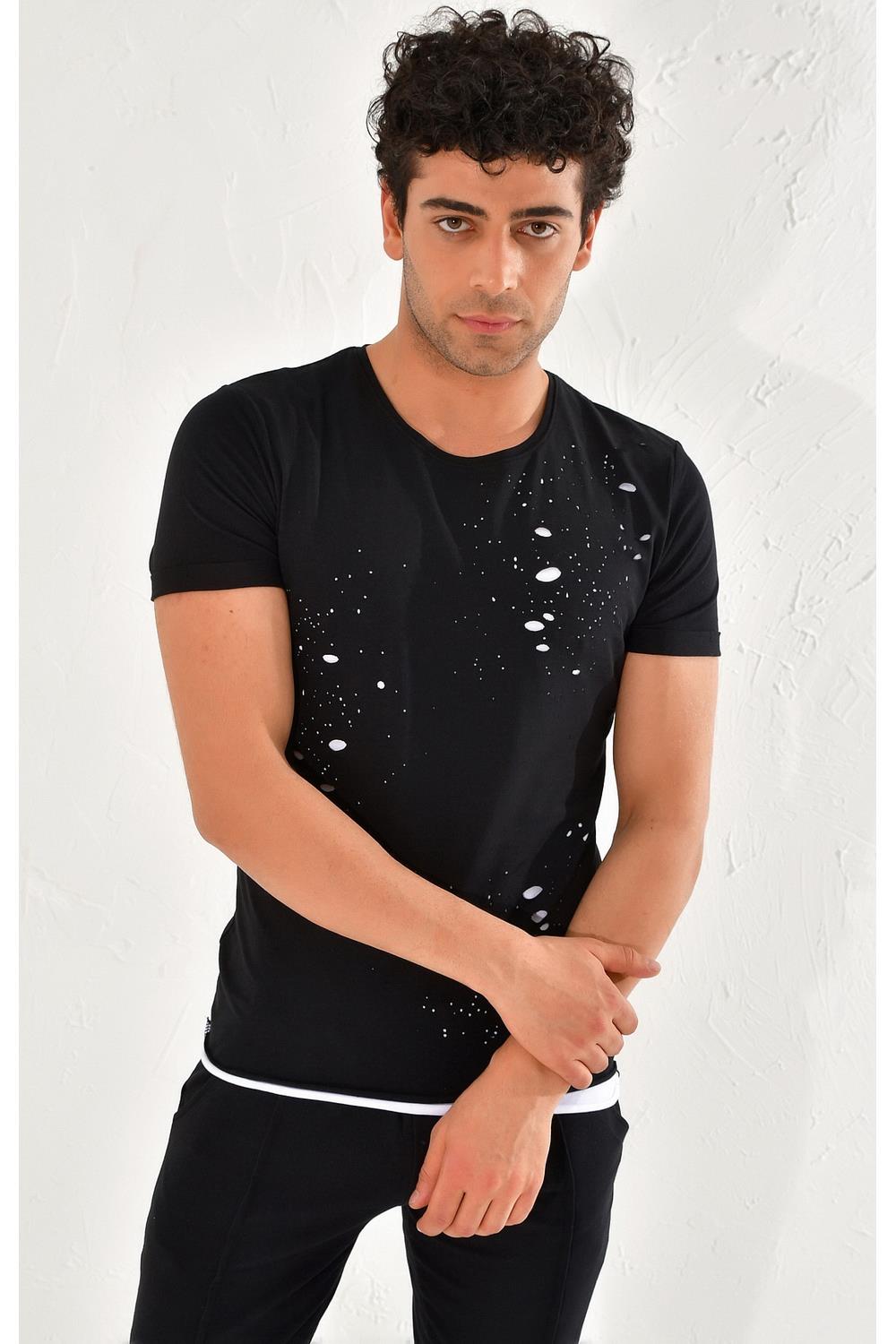 TS 764 Slim Fit Siyah Spor T-Shirt