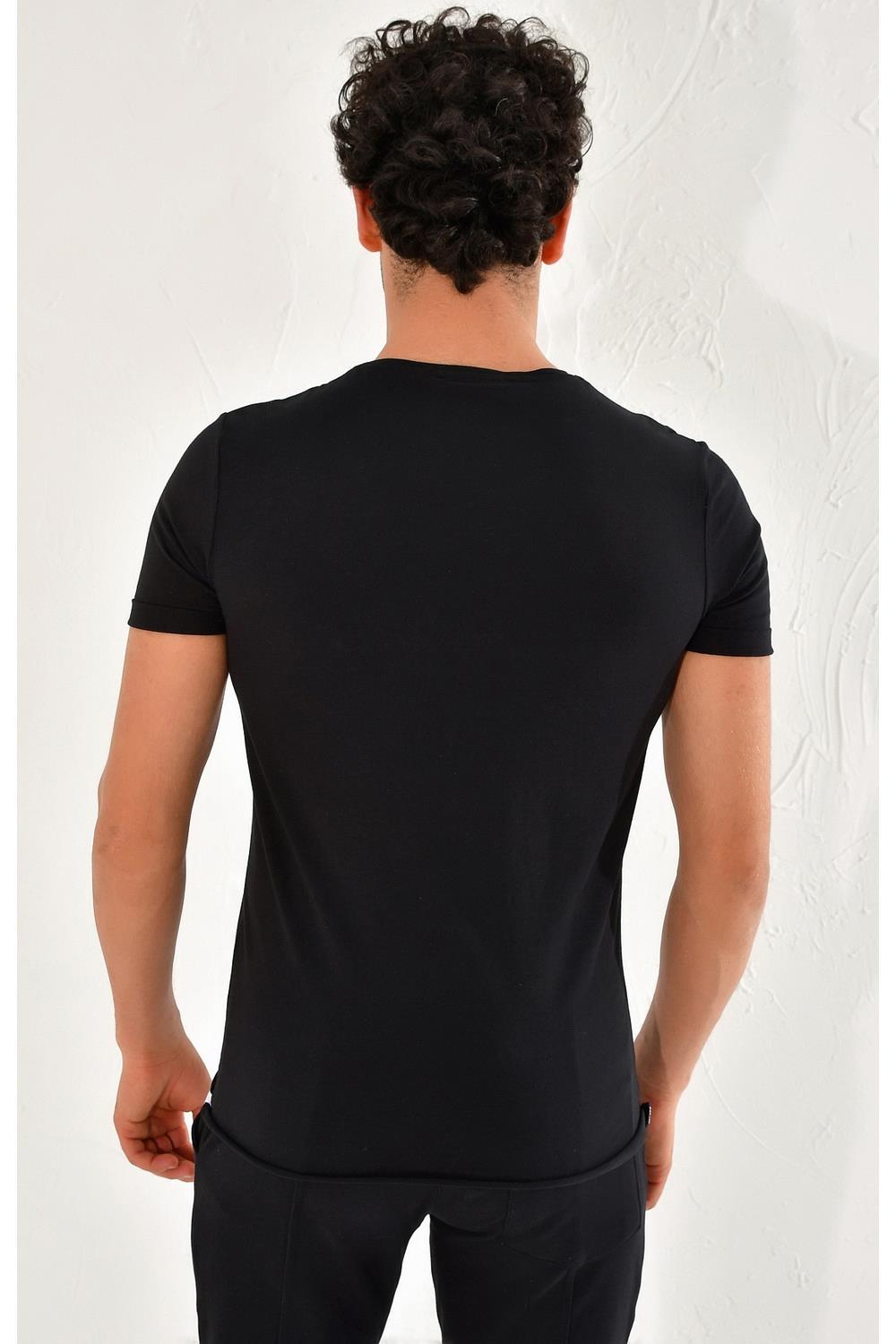 TS 764 Slim Fit Siyah Spor T-Shirt