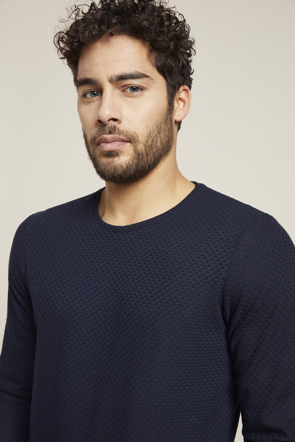 TS 779 Slim Fit Lacivert Basic T-Shirt