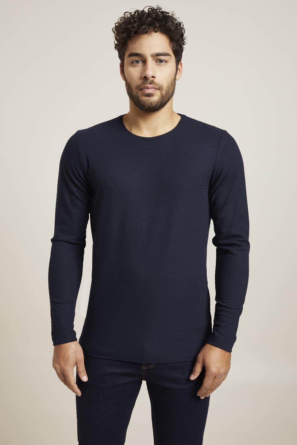 TS 779 Slim Fit Lacivert Basic T-Shirt