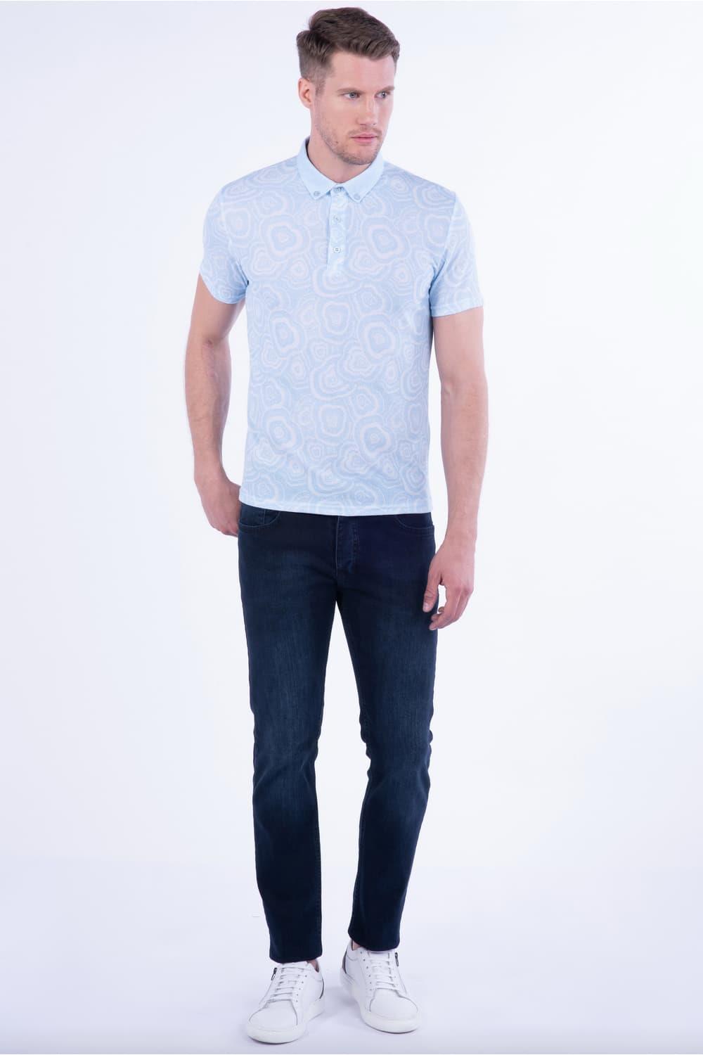 TS 801 Slim Fit Mavi Spor T-Shirt