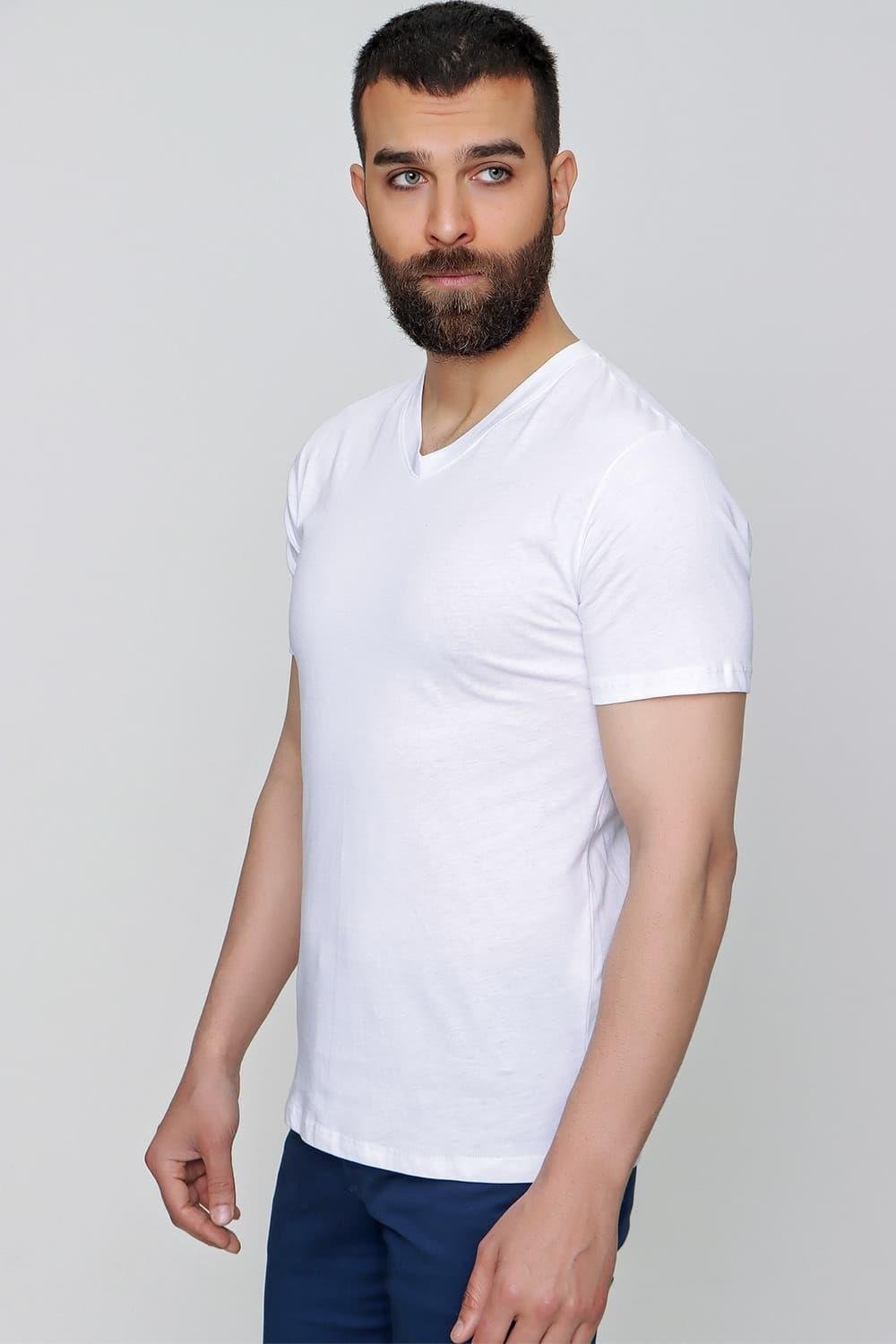 TS 811 Slim Fit Beyaz Spor T-Shirt