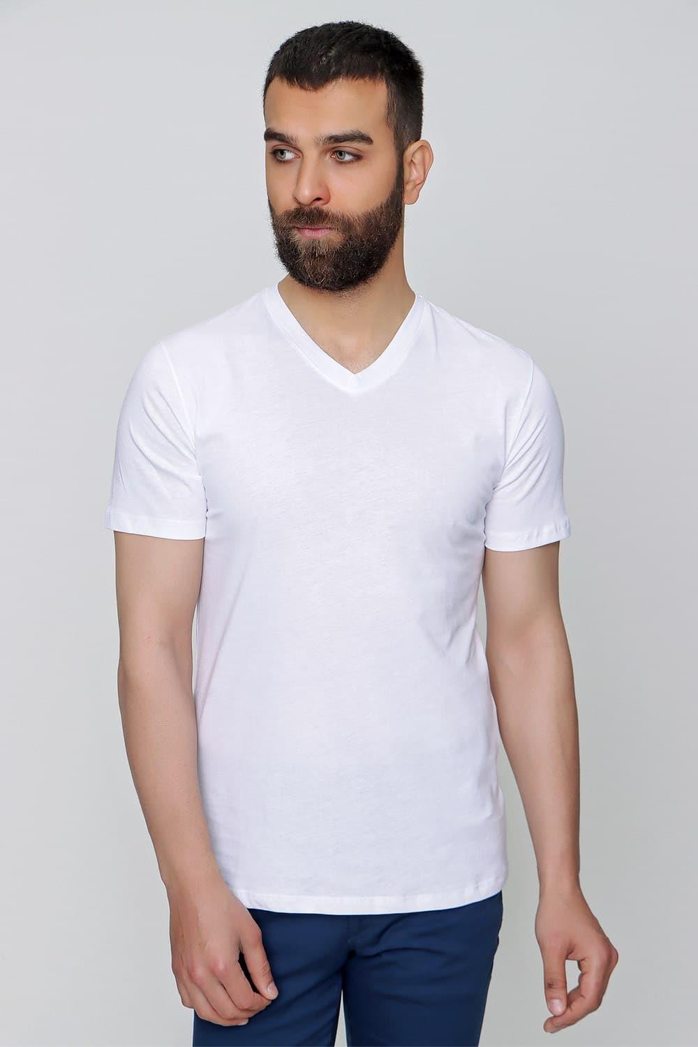 TS 811 Slim Fit Beyaz Spor T-Shirt