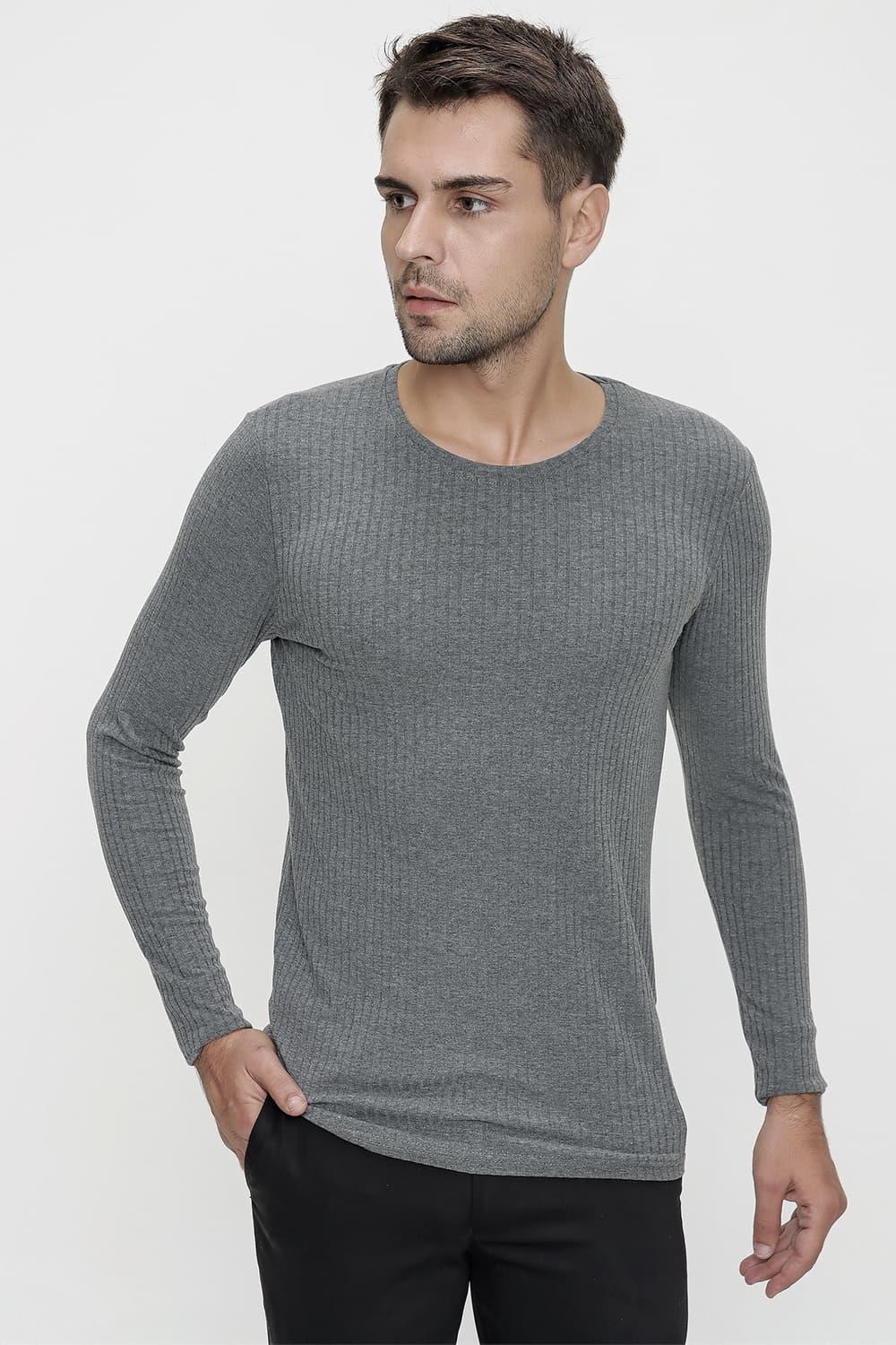 TS 816 Slim Fit Füme Spor T-Shirt