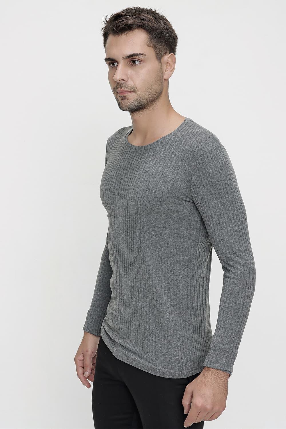 TS 816 Slim Fit Füme Spor T-Shirt