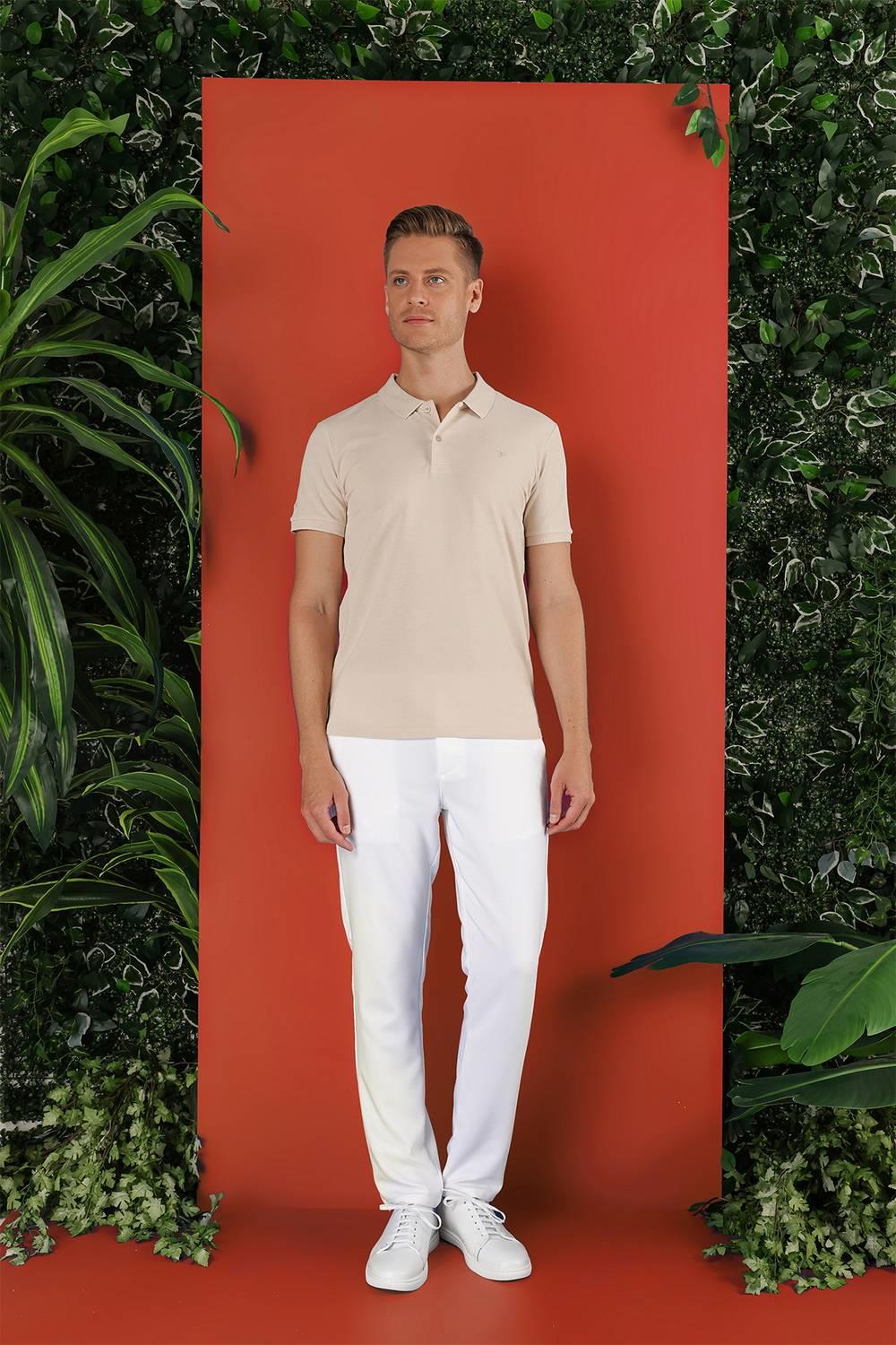 TS 845 Bej Spor T-Shirt