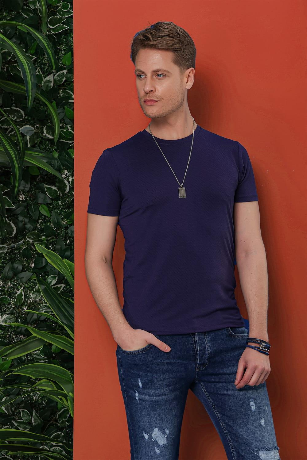TS 846 Lacivert Spor T-Shirt