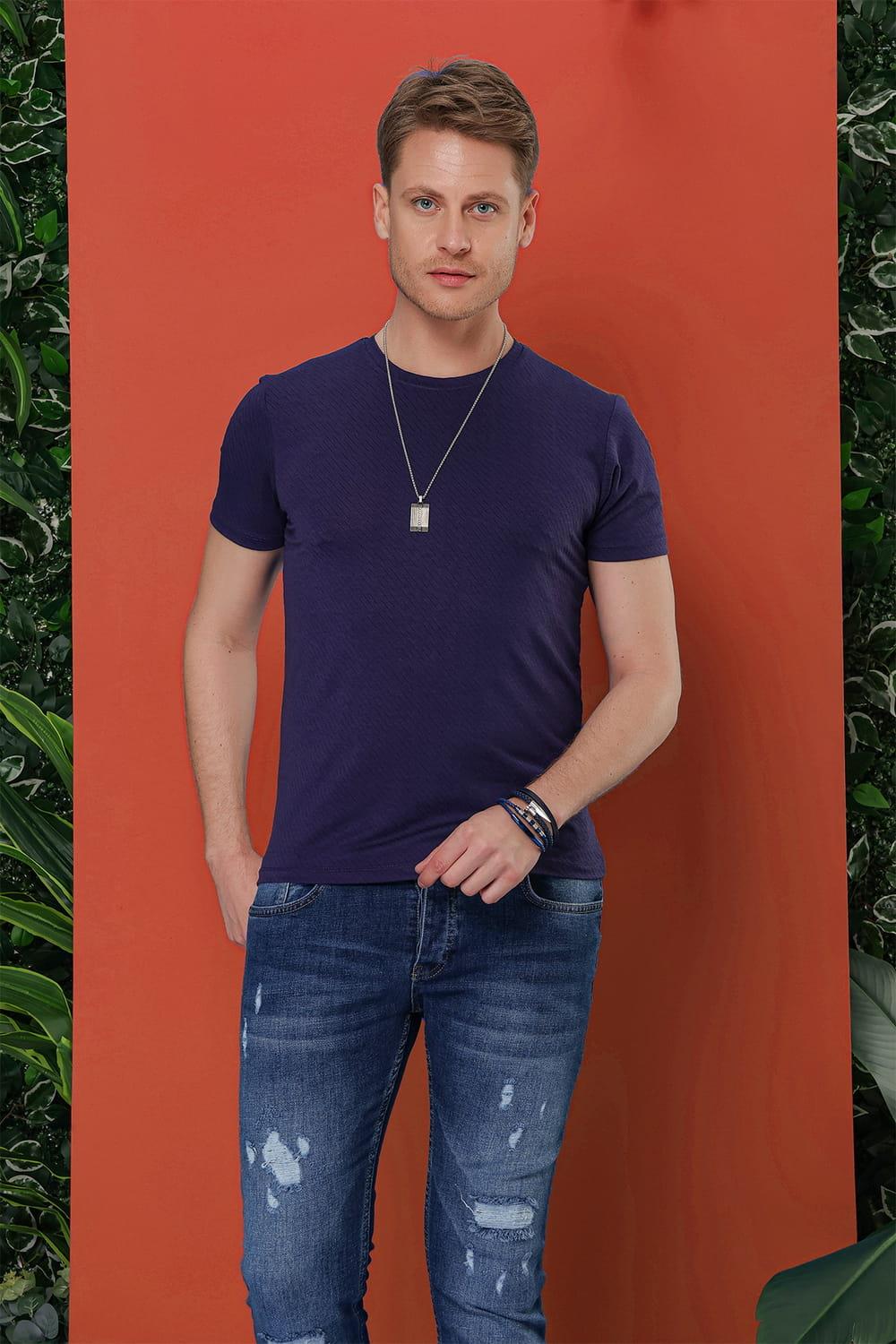 TS 846 Lacivert Spor T-Shirt