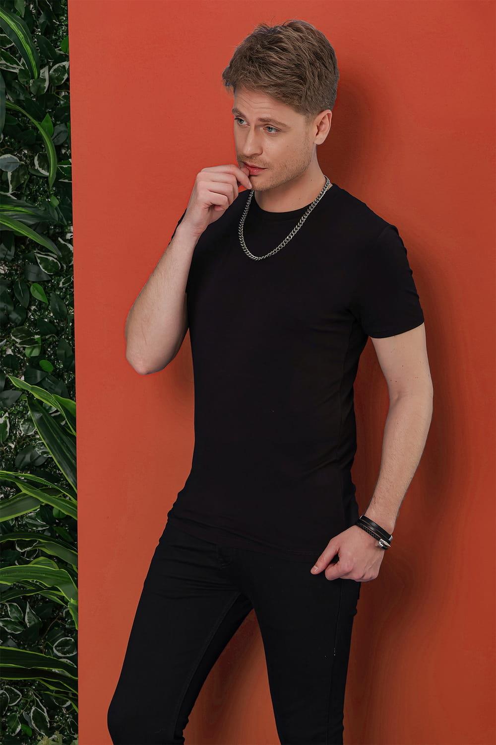 TS 847 Siyah Spor T-Shirt