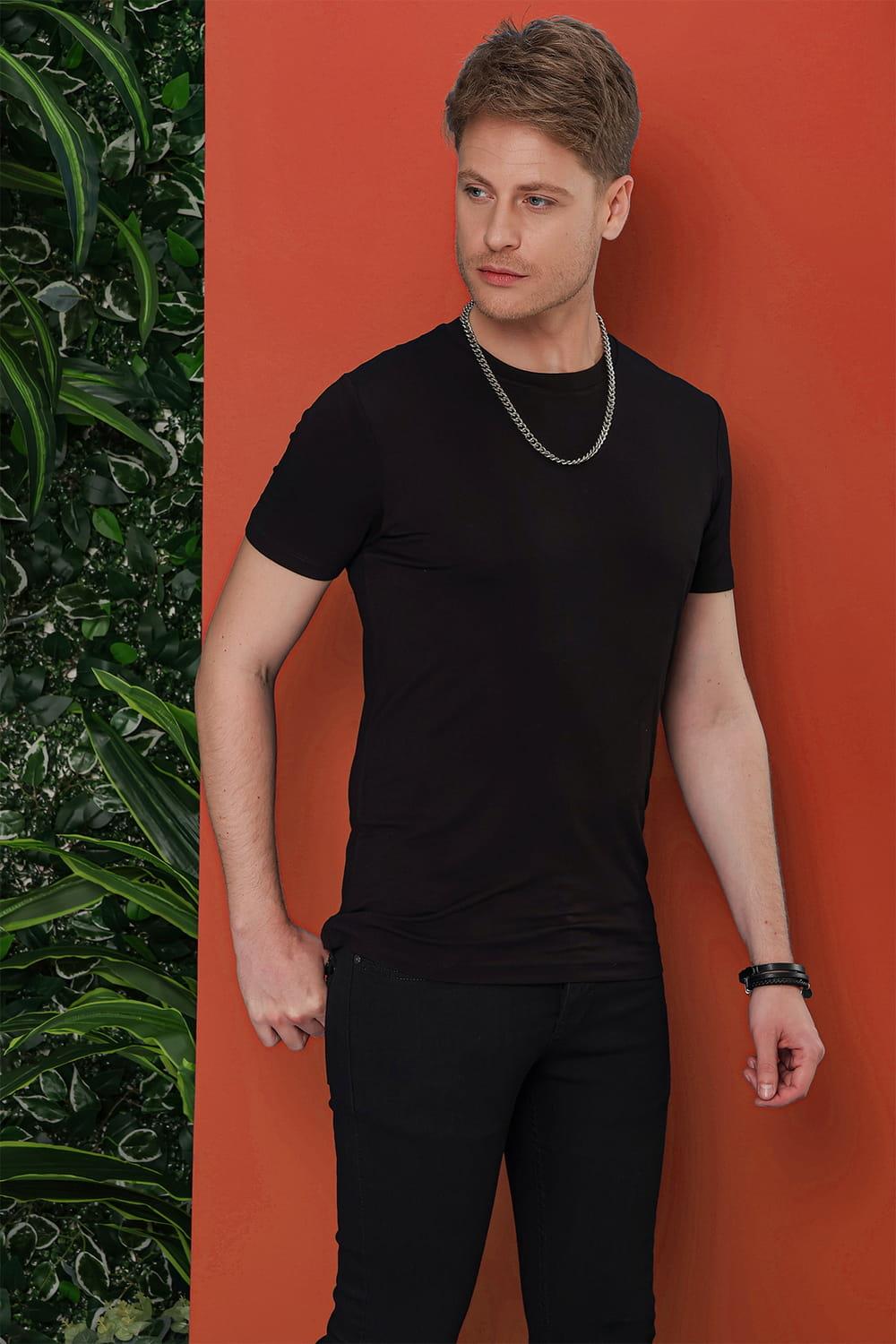 TS 847 Siyah Spor T-Shirt