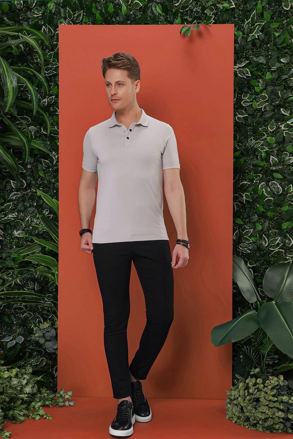TS 848 Açık Gri Spor T-Shirt