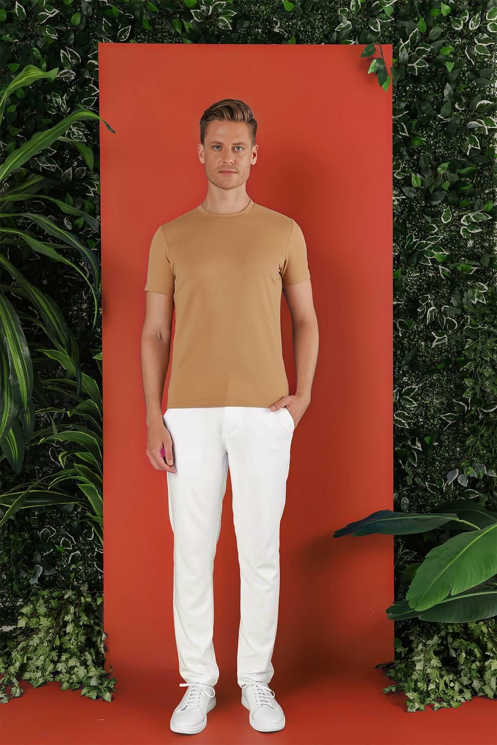 TS 852 Bej Spor T-Shirt