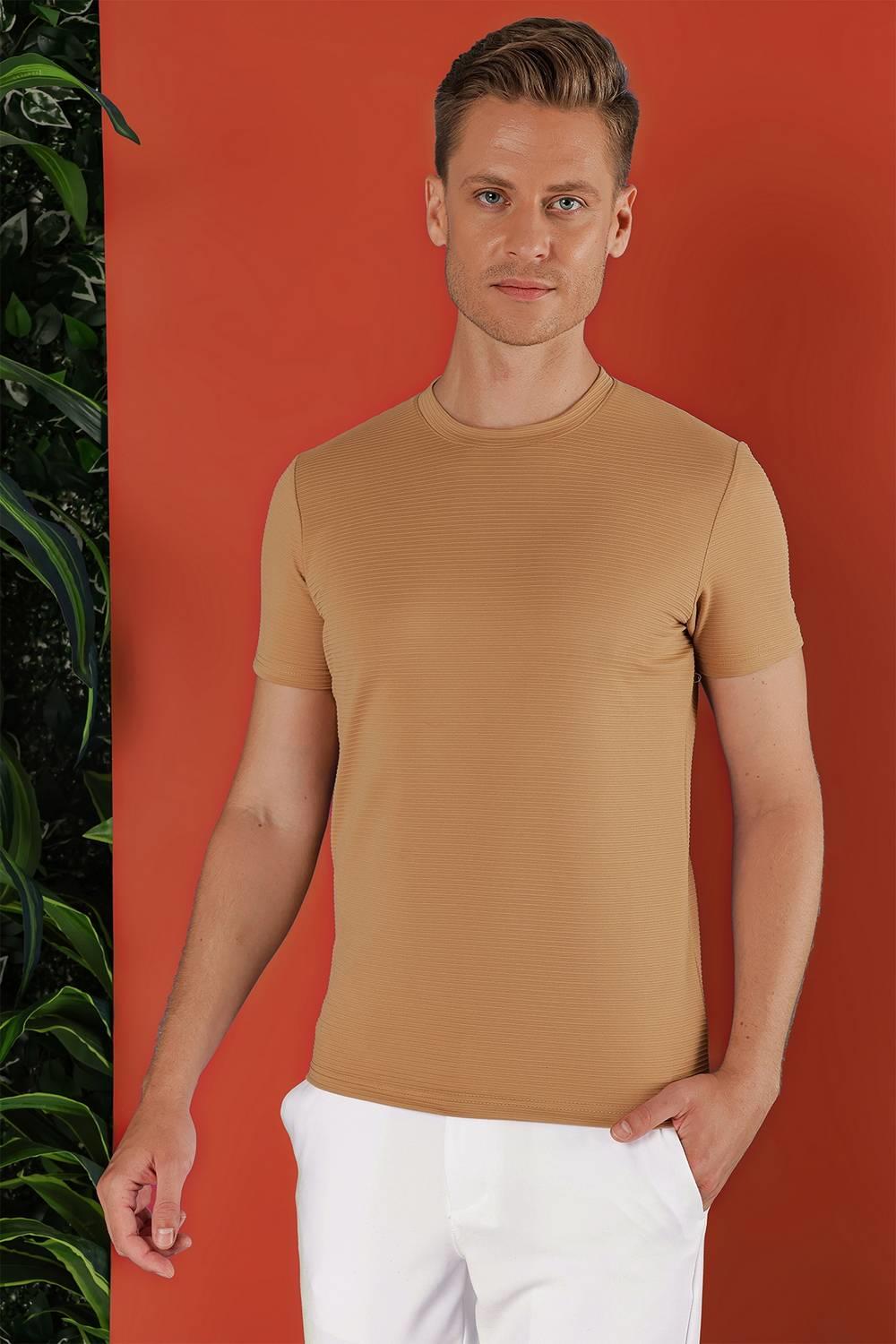 TS 852 Bej Spor T-Shirt