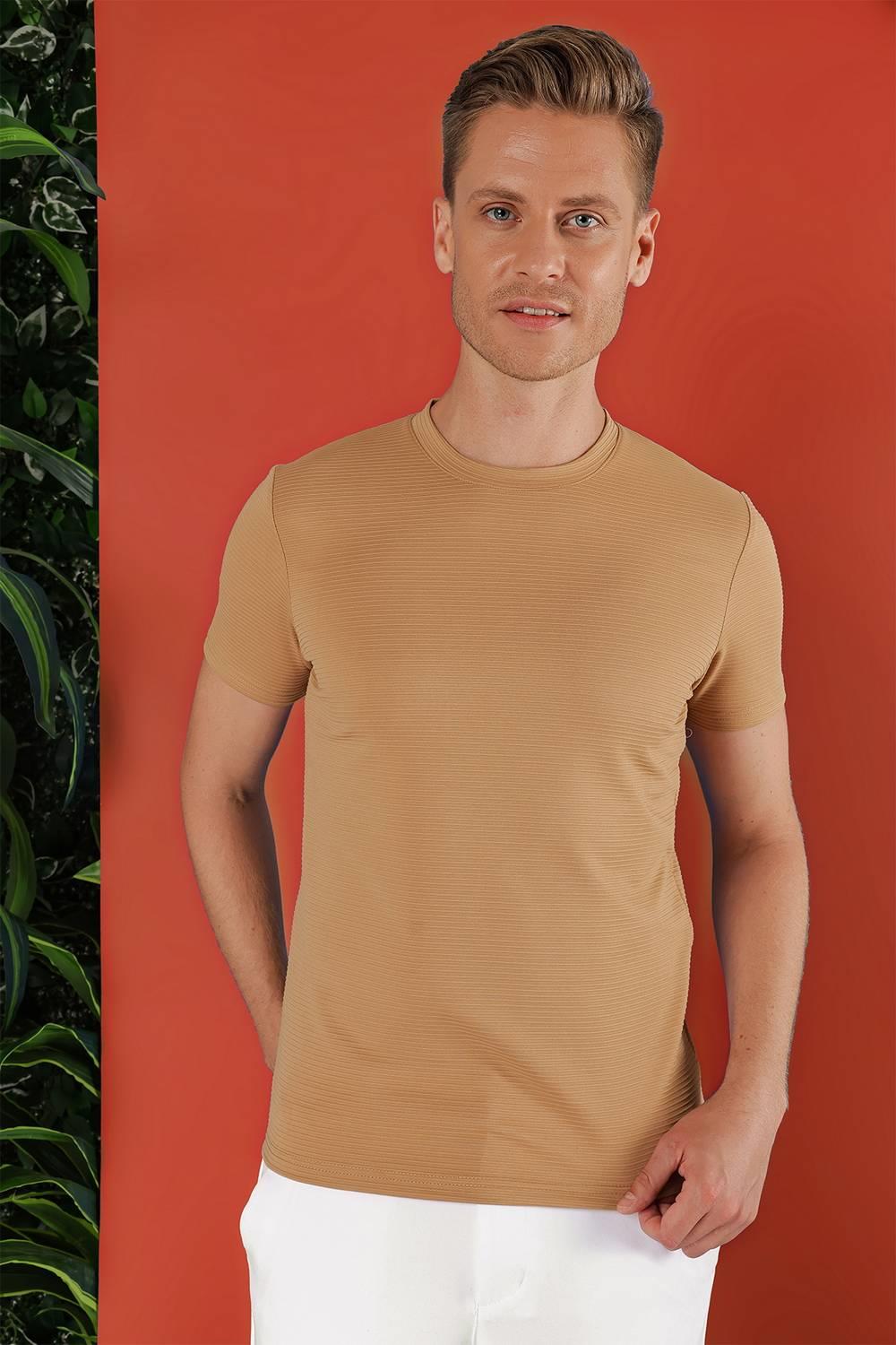 TS 852 Bej Spor T-Shirt