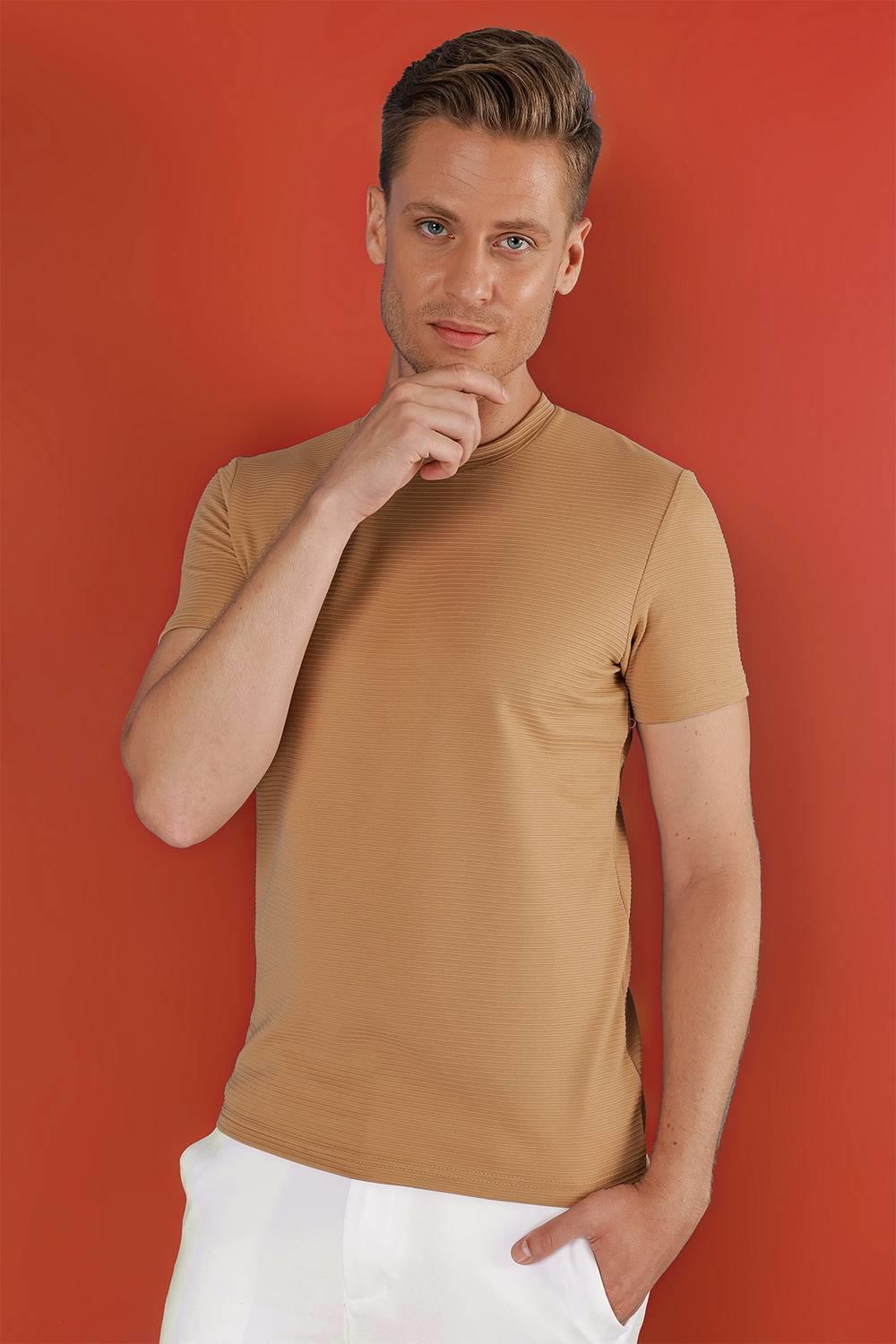 TS 852 Bej Spor T-Shirt