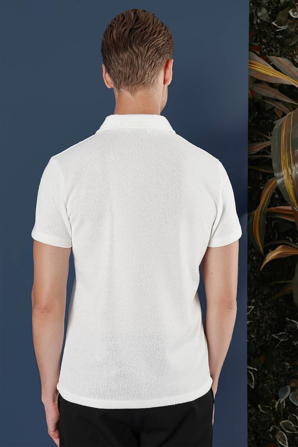 TS 871 Slim Fit Ekru Spor T-Shirt