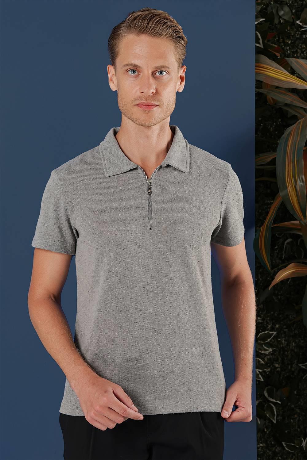 TS 871 Slim Fit Gri Spor T-Shirt