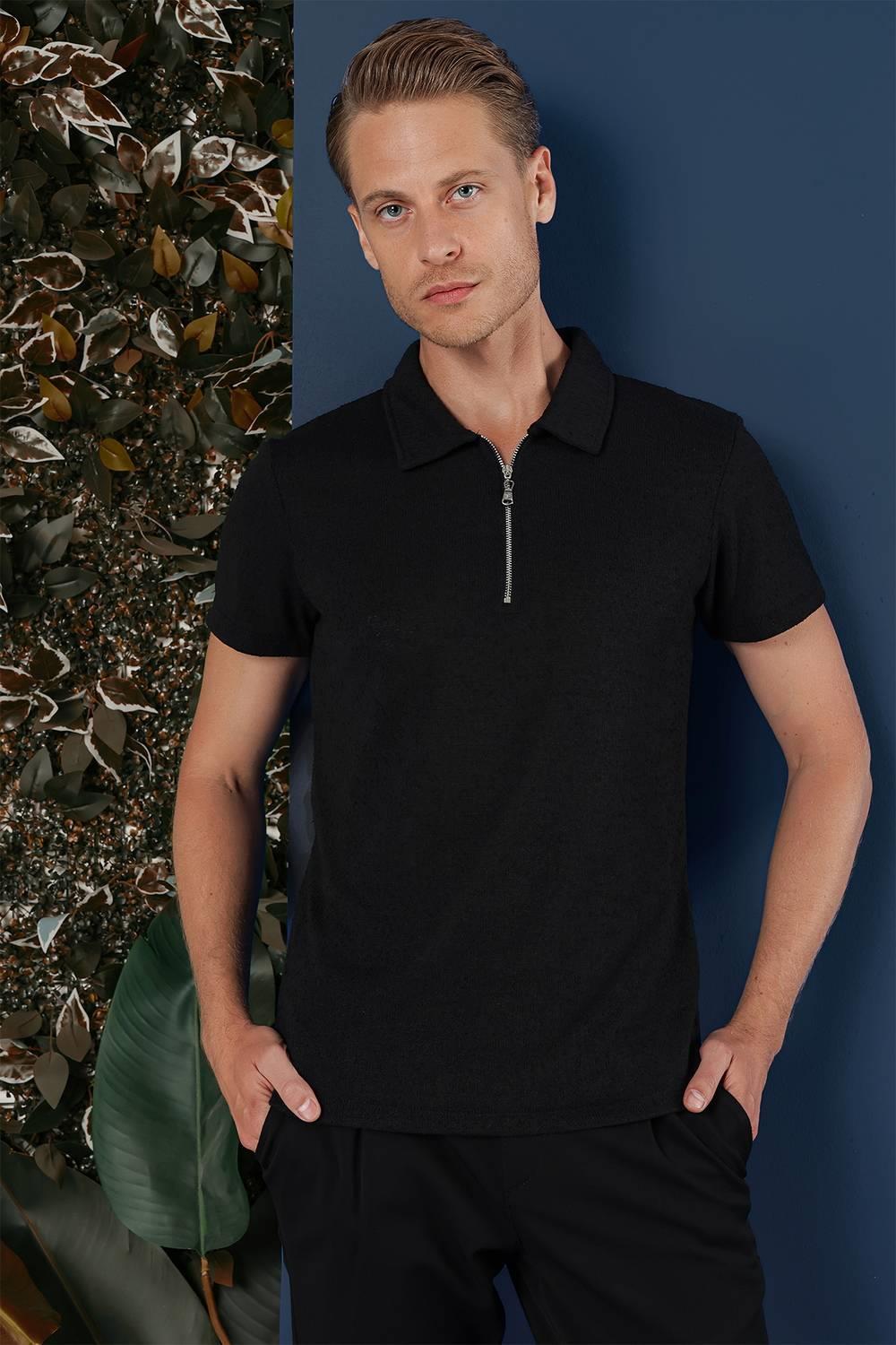 TS 871 Slim Fit Siyah Spor T-Shirt