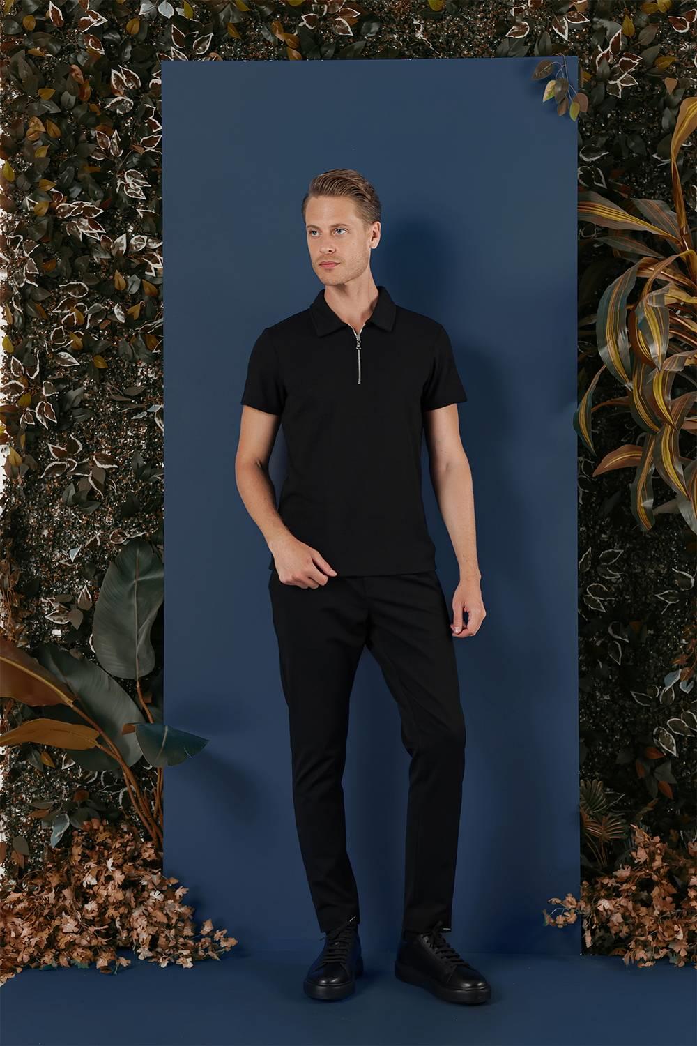 TS 871 Slim Fit Siyah Spor T-Shirt
