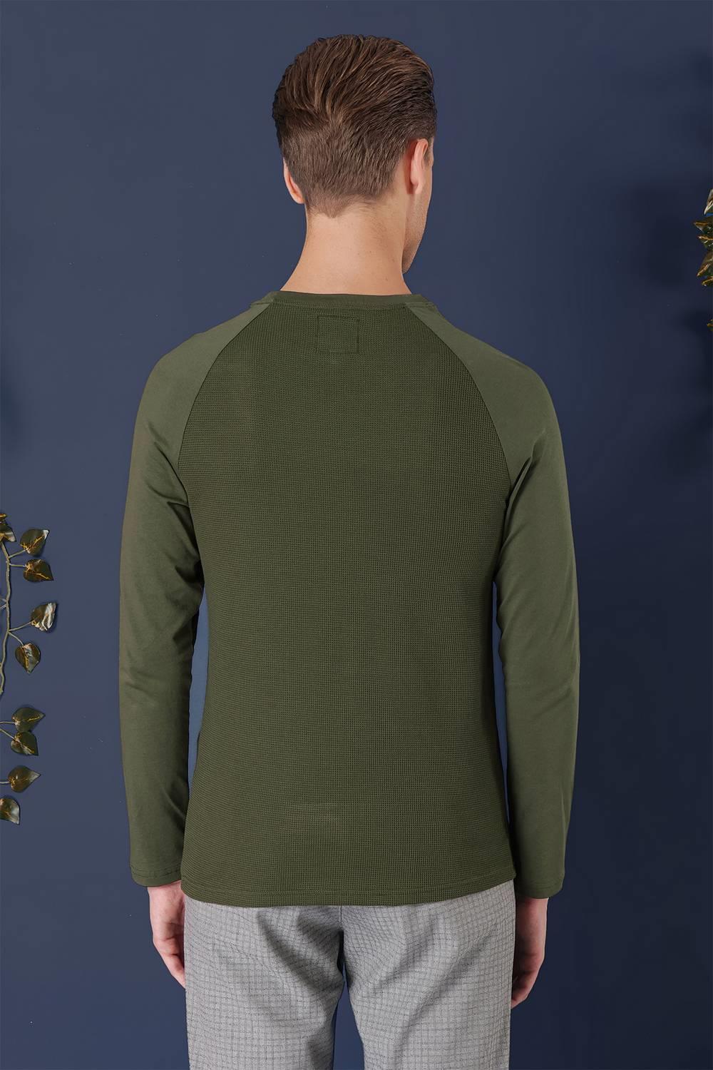TS 872 Slim Fit Haki Spor T-Shirt