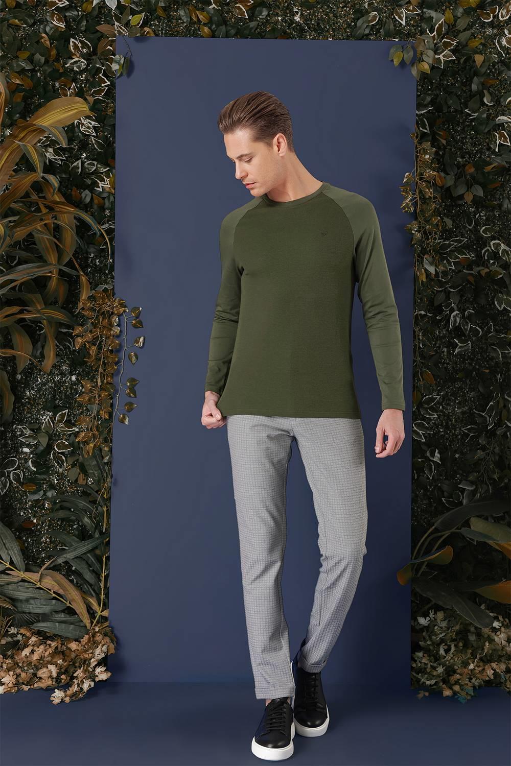 TS 872 Slim Fit Haki Spor T-Shirt