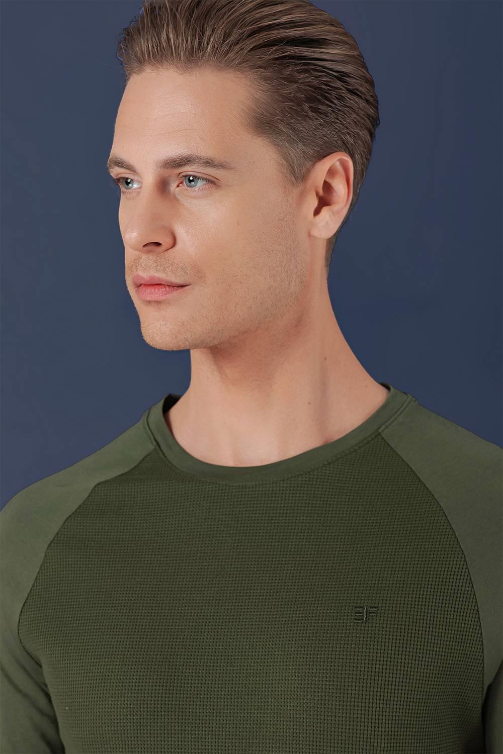 TS 872 Slim Fit Haki Spor T-Shirt
