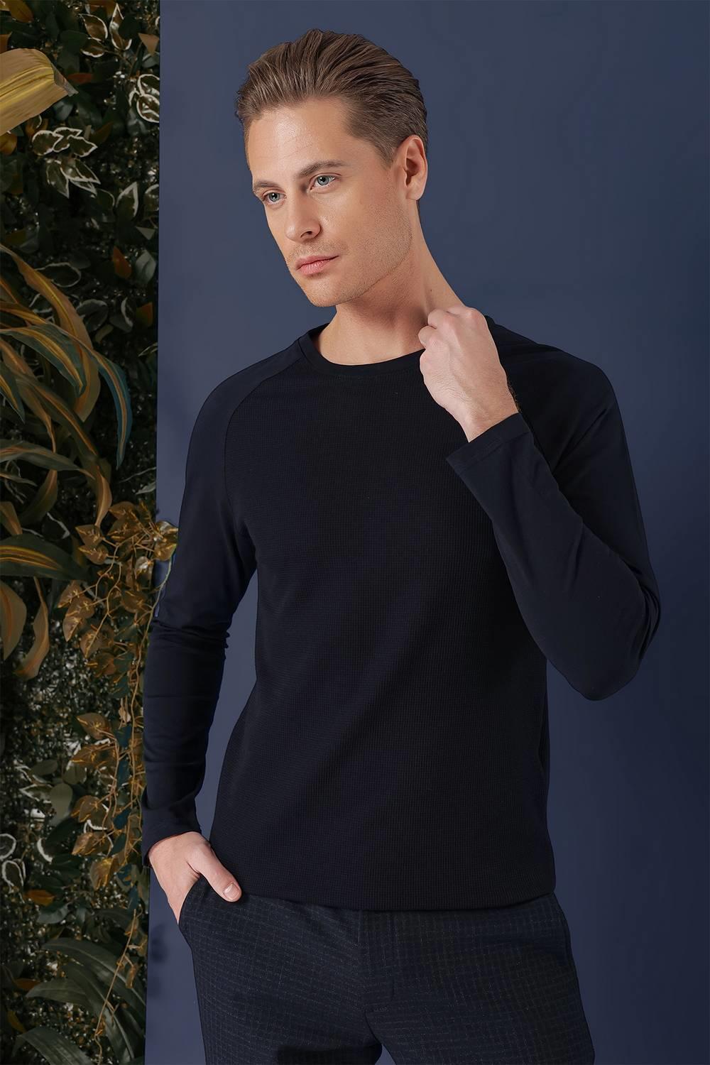 TS 872 Slim Fit Lacivert Spor T-Shirt