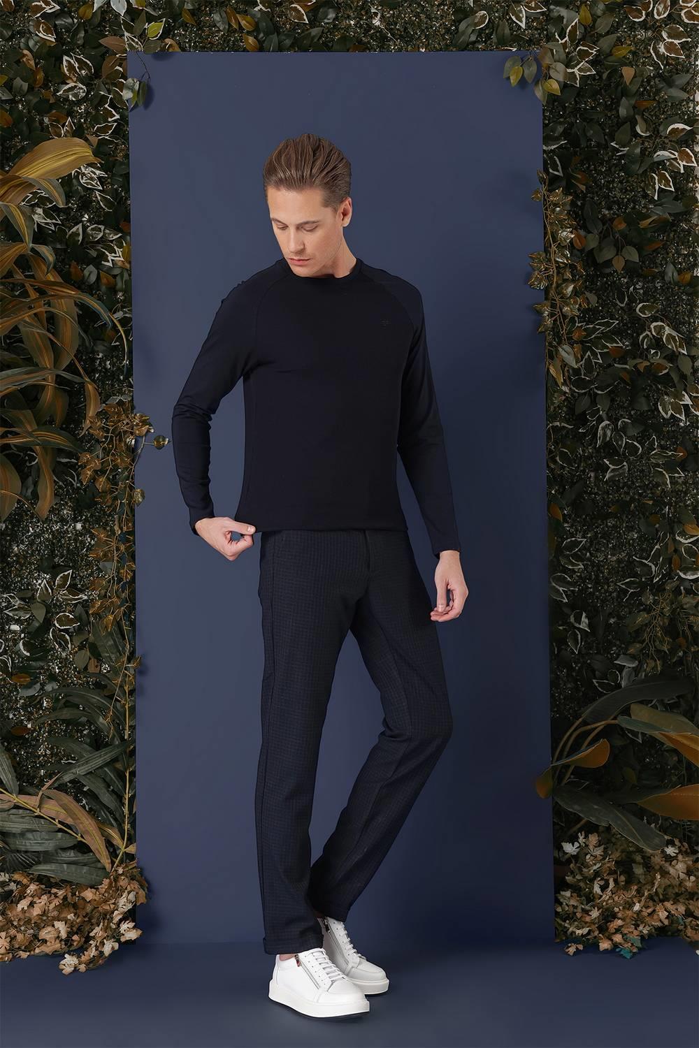 TS 872 Slim Fit Lacivert Spor T-Shirt