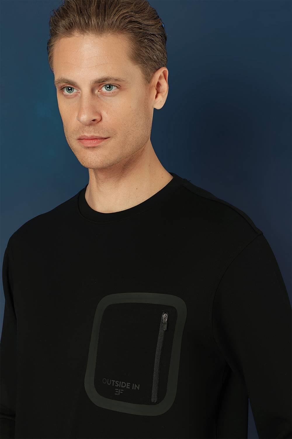 TS 874 Slim Fit Siyah Spor T-Shirt