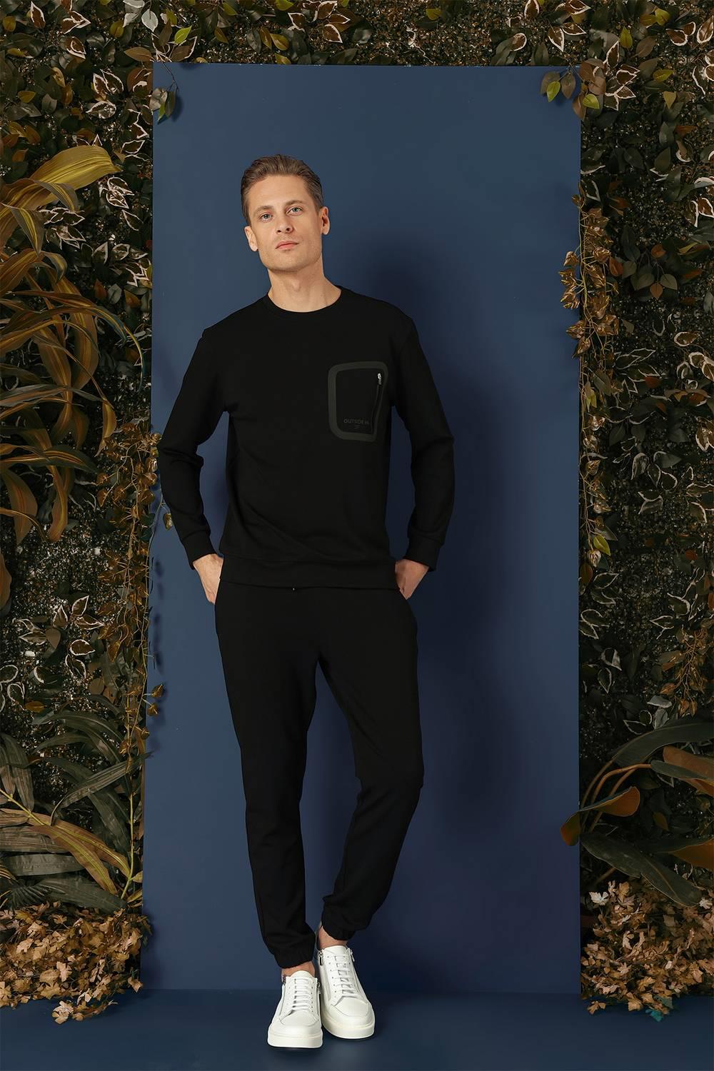 TS 874 Slim Fit Siyah Spor T-Shirt