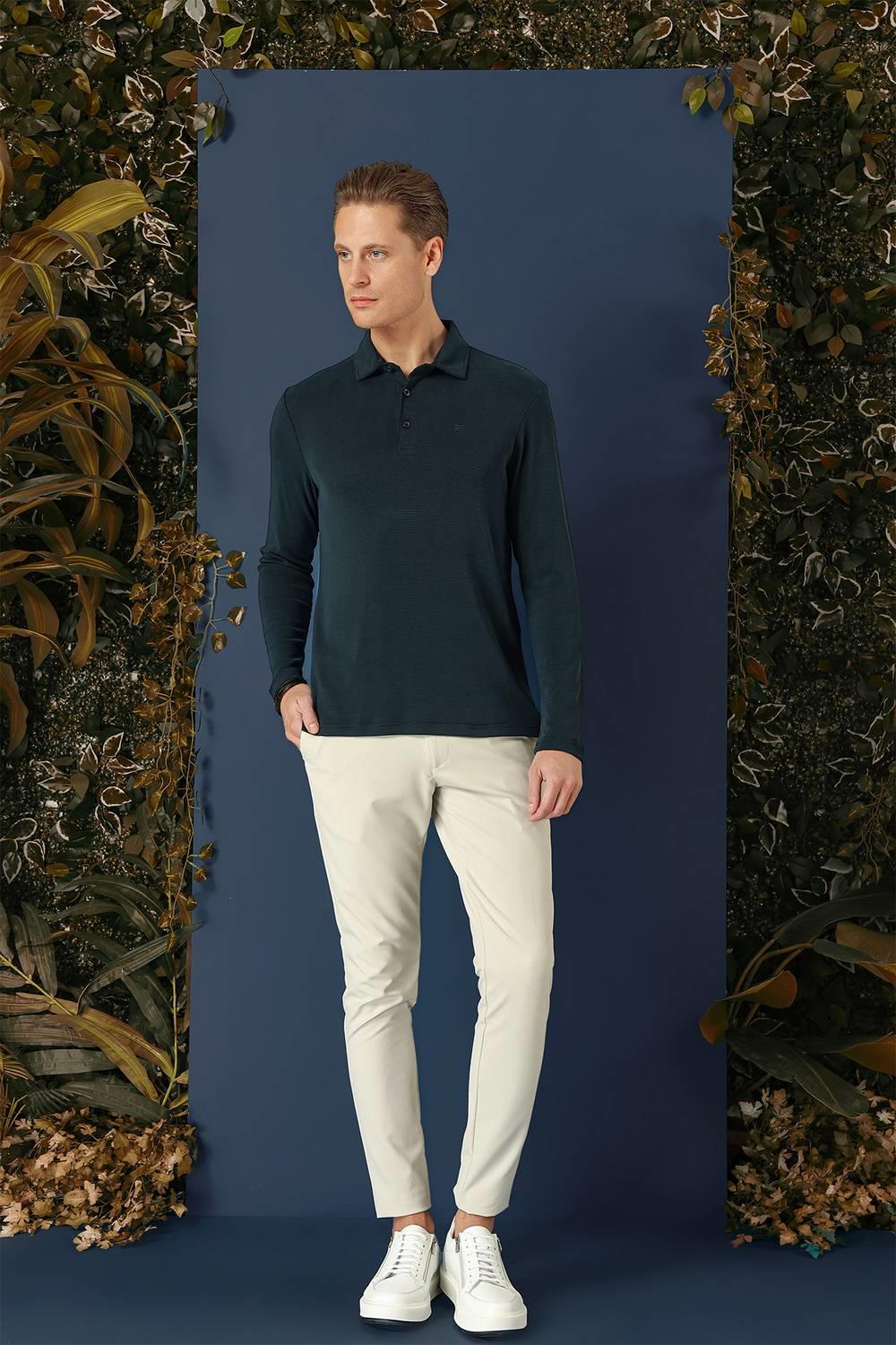 TS 875 Slim Fit Lacivert Spor T-Shirt
