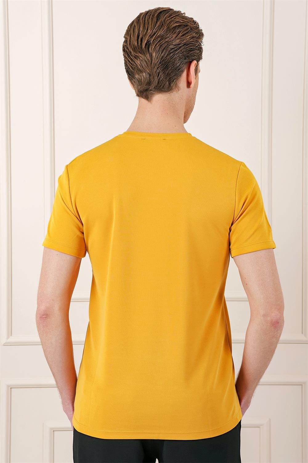 Ts 880 Slim Fit Bisiklet Yaka Pamuklu Safran Tişört