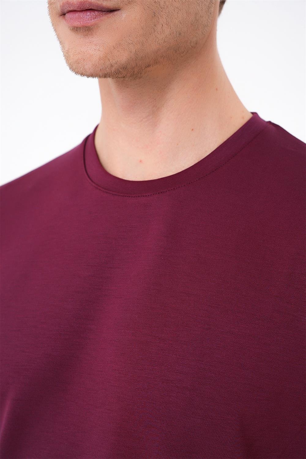 TS 885 Slim Fit Bordo Spor T-Shirt