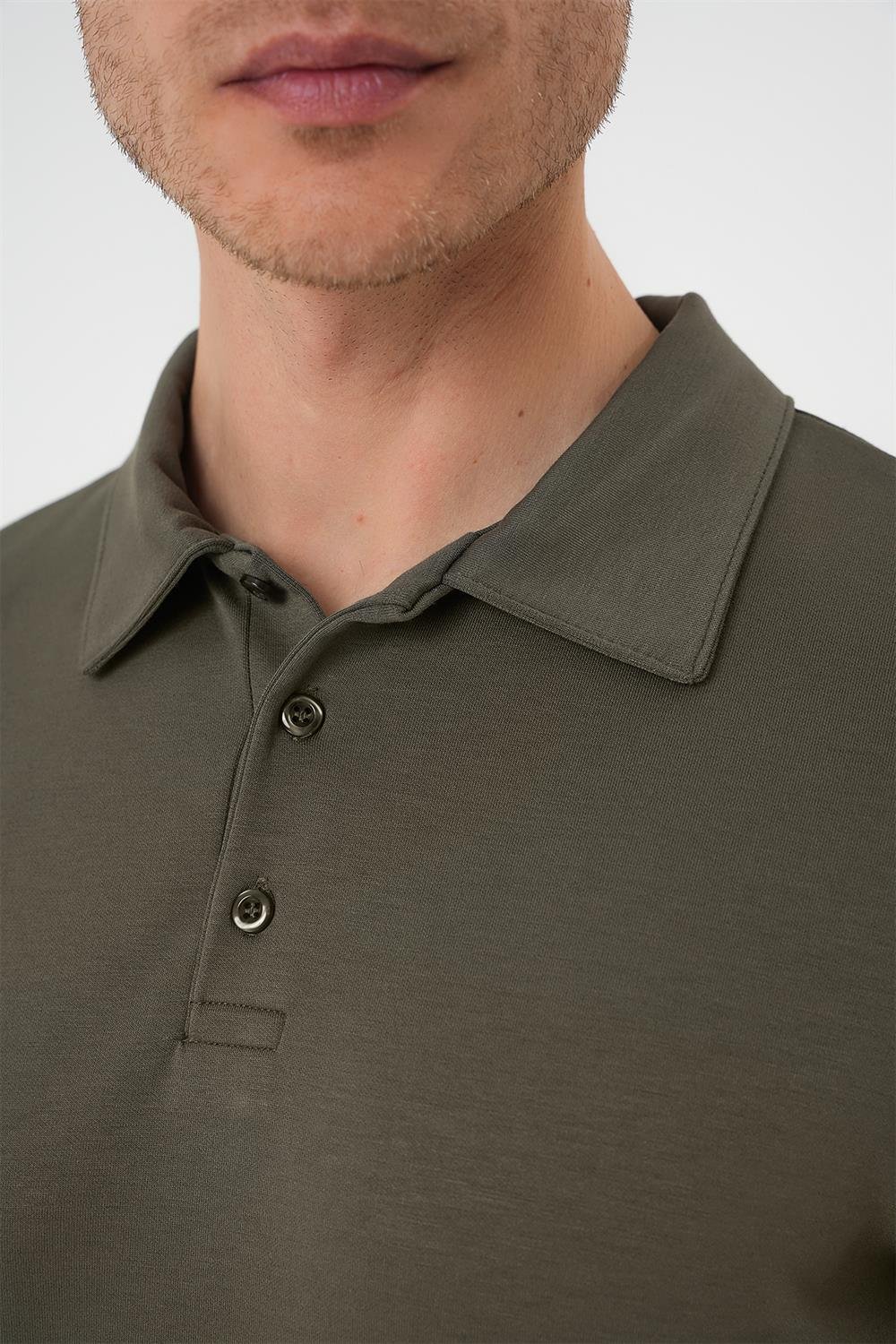 TS 886 Slim Fit Haki Spor T-Shirt
