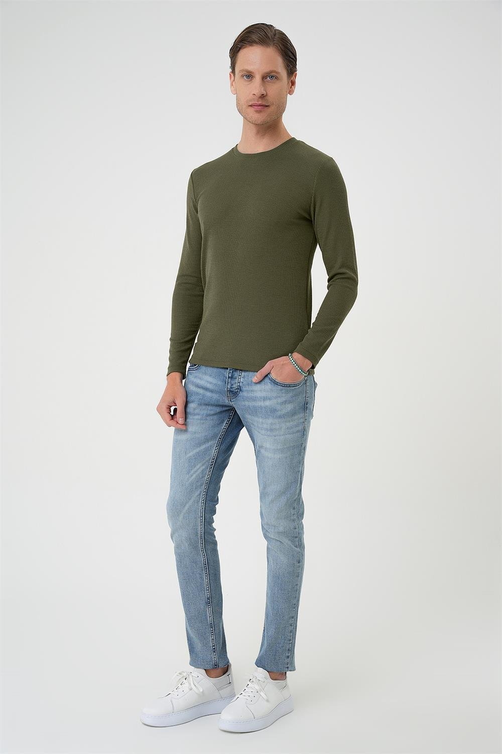 TS 887 Slim Fit Haki T-Shirt