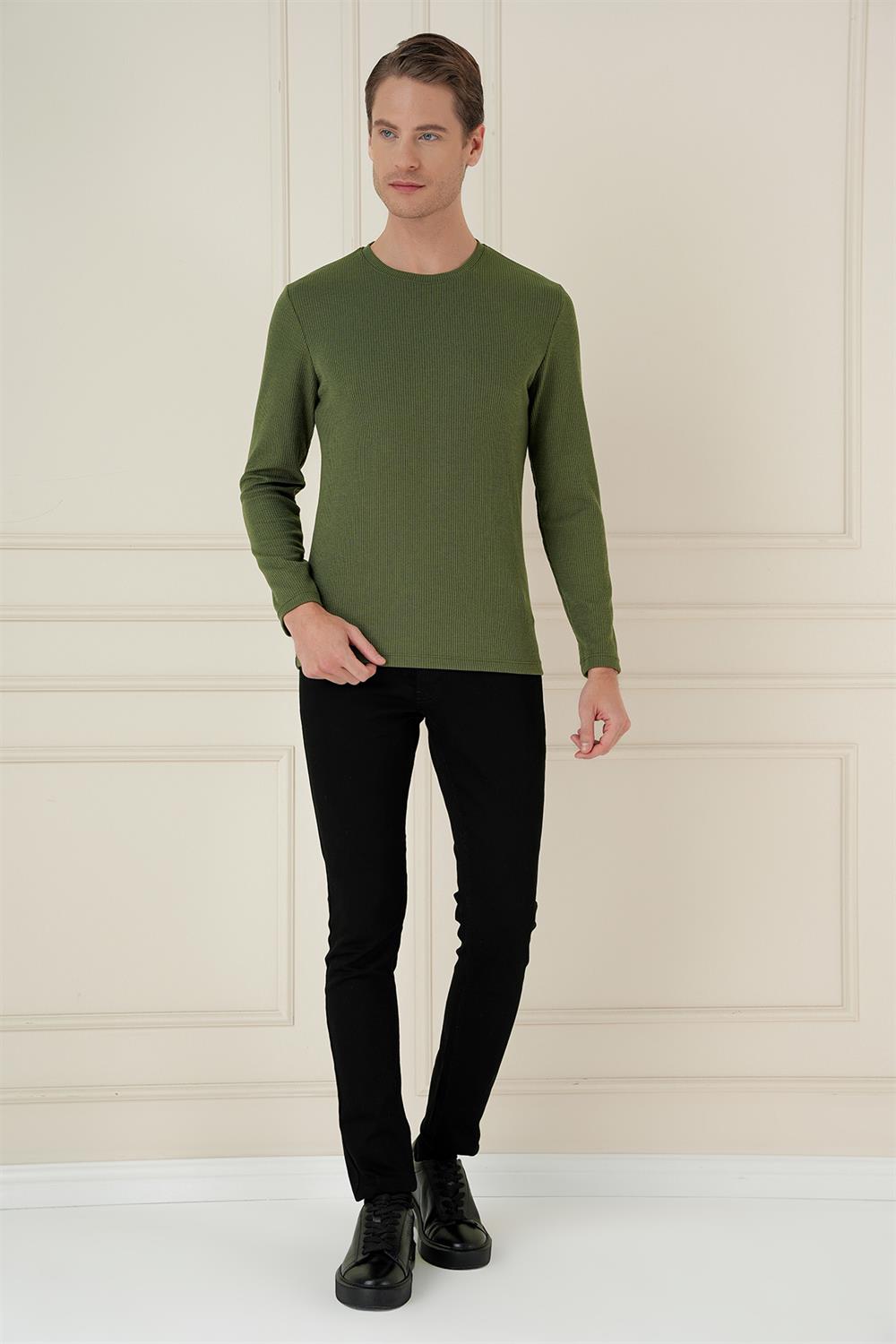 TS 887 Slim Fit Haki T-Shirt