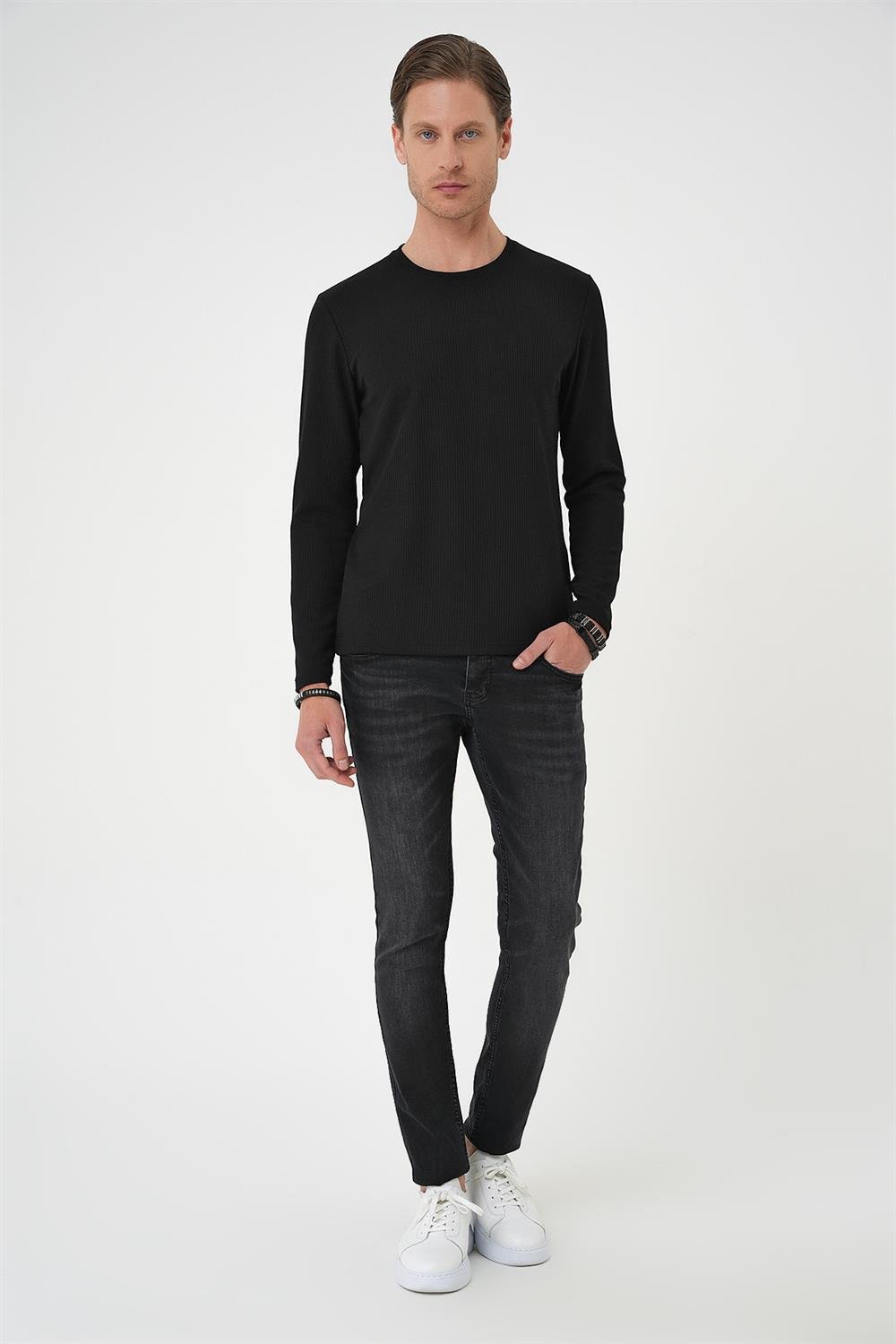 TS 887 Slim Fit Siyah T-Shirt