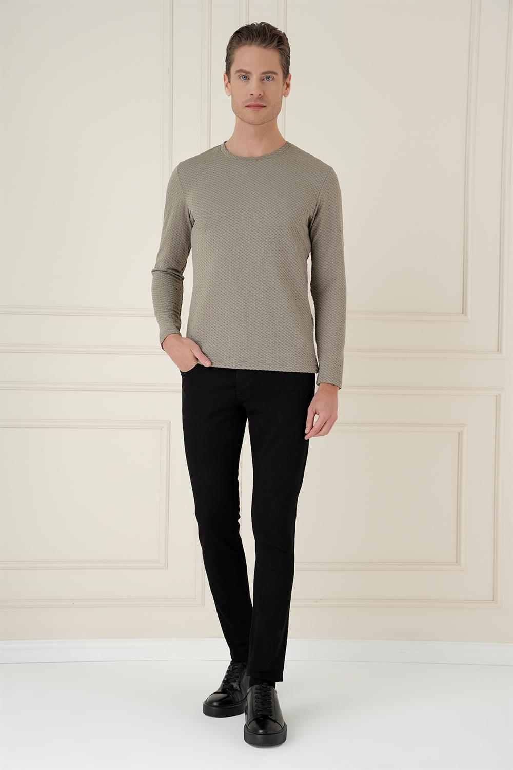 TS 889 Slim Fit Gri Spor T-Shirt