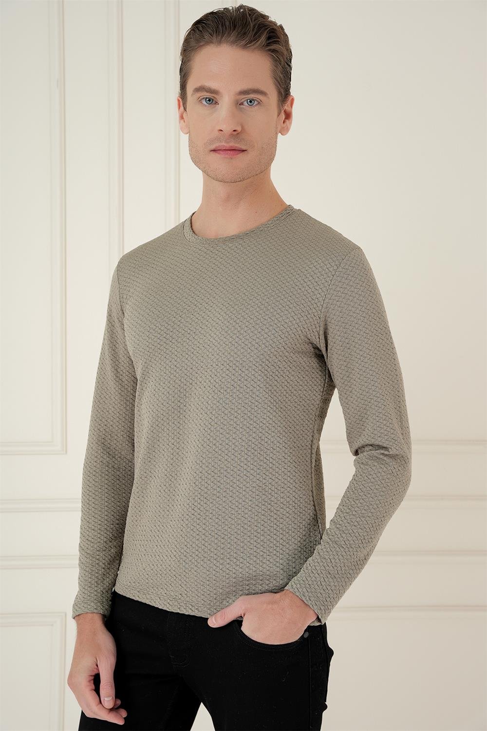 TS 889 Slim Fit Gri Spor T-Shirt