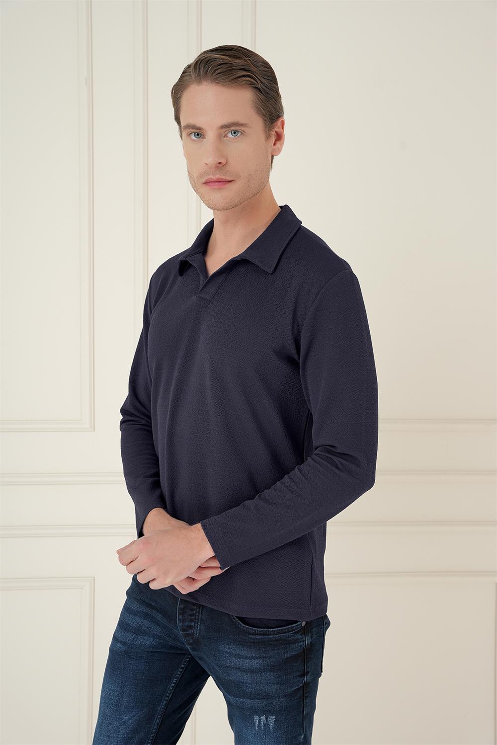 TS 890 Slim Fit Lacivert Spor T-Shirt