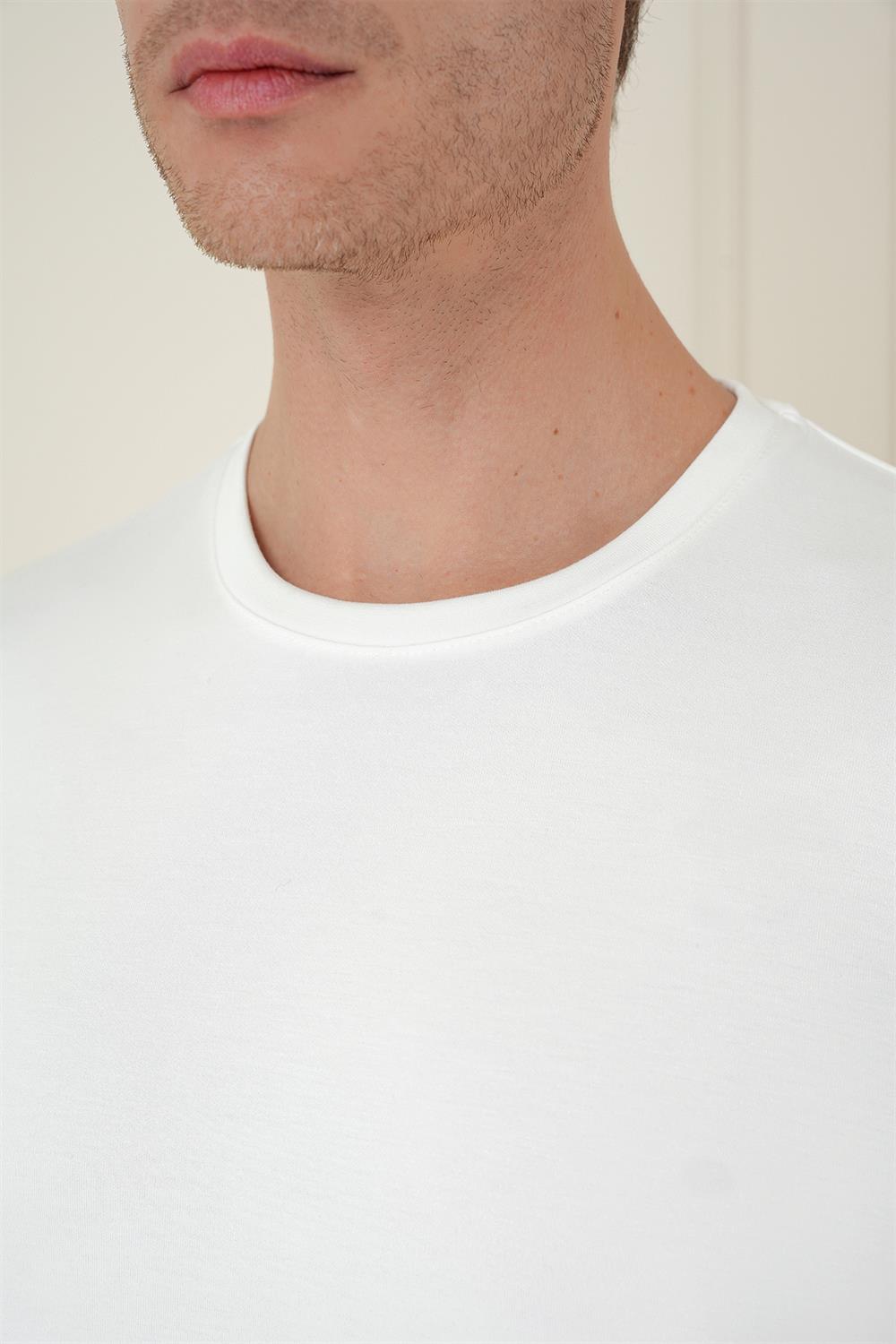 TS 892 Slim Fit Ekru Spor T-Shirt